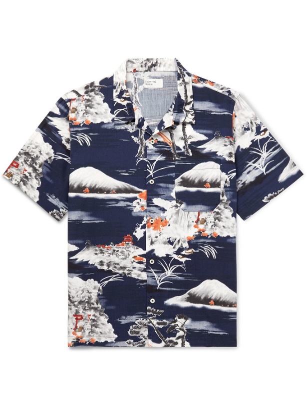 Photo: UNIVERSAL WORKS - Road Camp-Collar Printed Cotton Shirt - Blue