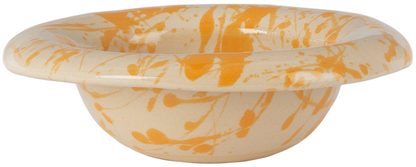 BOMBAC Off-White & Orange Small Bowl
