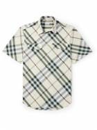 Burberry - Checked Cotton Shirt - Neutrals