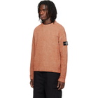 Stone Island Orange 5100016 Treated Cotton Chenille Sweater
