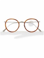 Kingsman - Cutler and Gross Round-Frame Tortoiseshell Acetate and Silver-Tone Optical Glasses