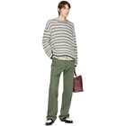 Loewe Off-White and Navy Wool Striped Sweater