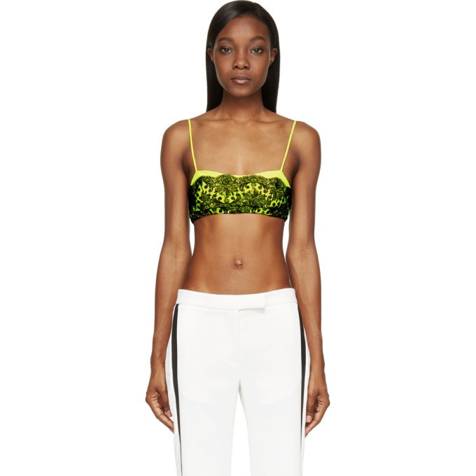 Photo: Christopher Kane Black and Chartreuse Lace Overlay Bralette