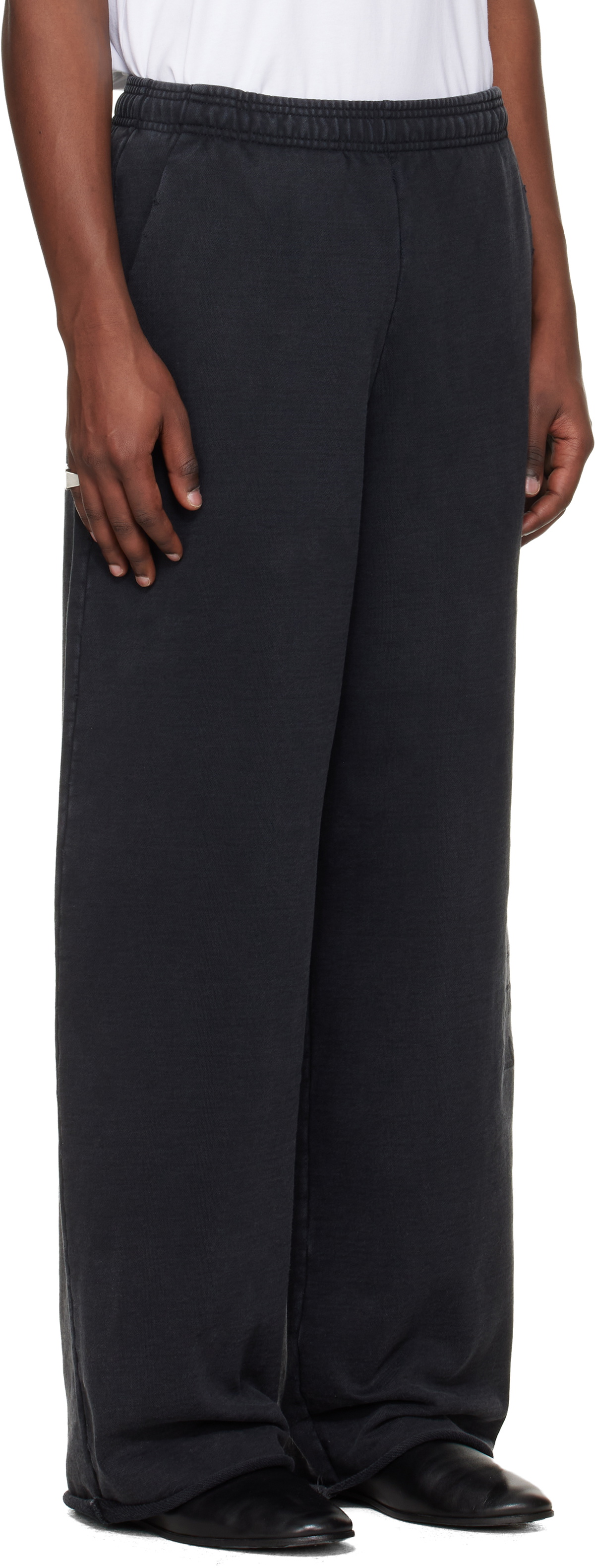 VETEMENTS Black Embroidered Biker Cross Stripe Sweatpants