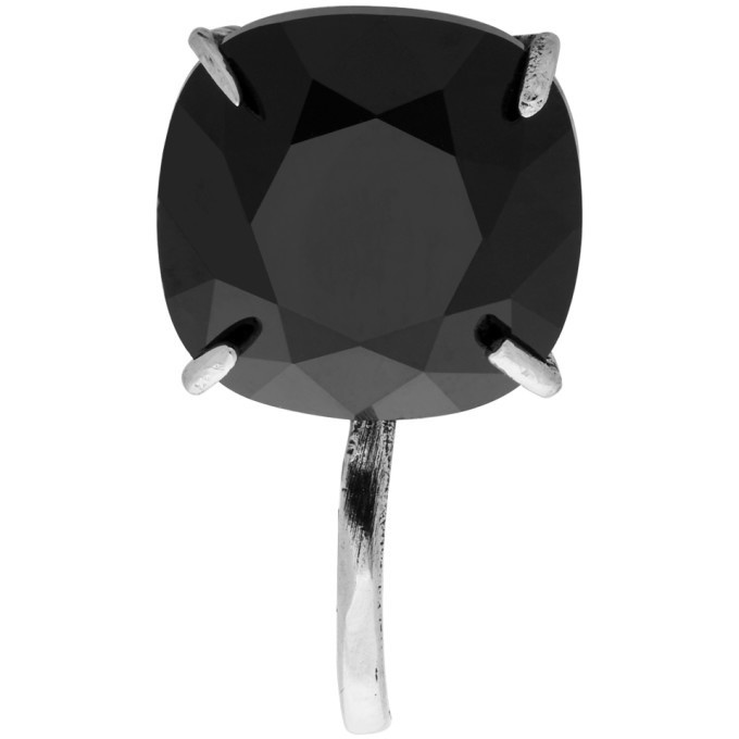 Photo: Alexander McQueen Silver and Black Crystal Brooch Earring