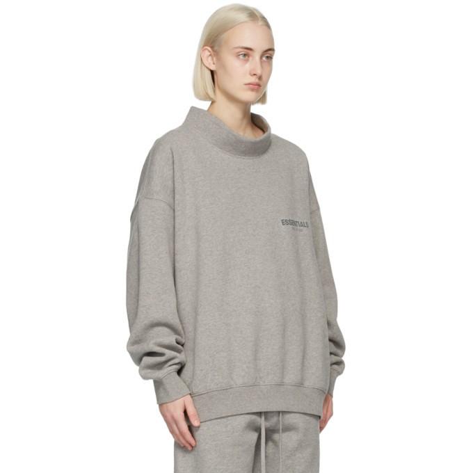 Essence Standard Mock Neck Sweatshirt in light gray