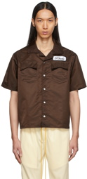 Rhude SSENSE Exclusive Brown Nylon Mechanic Shirt