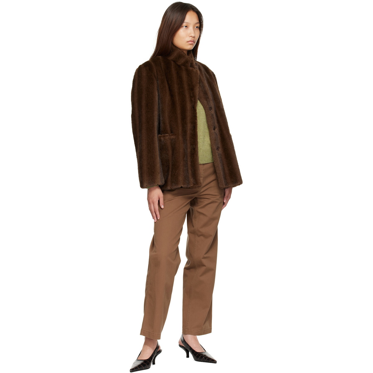Nothing Written Brown Misha Faux Fur Jacket