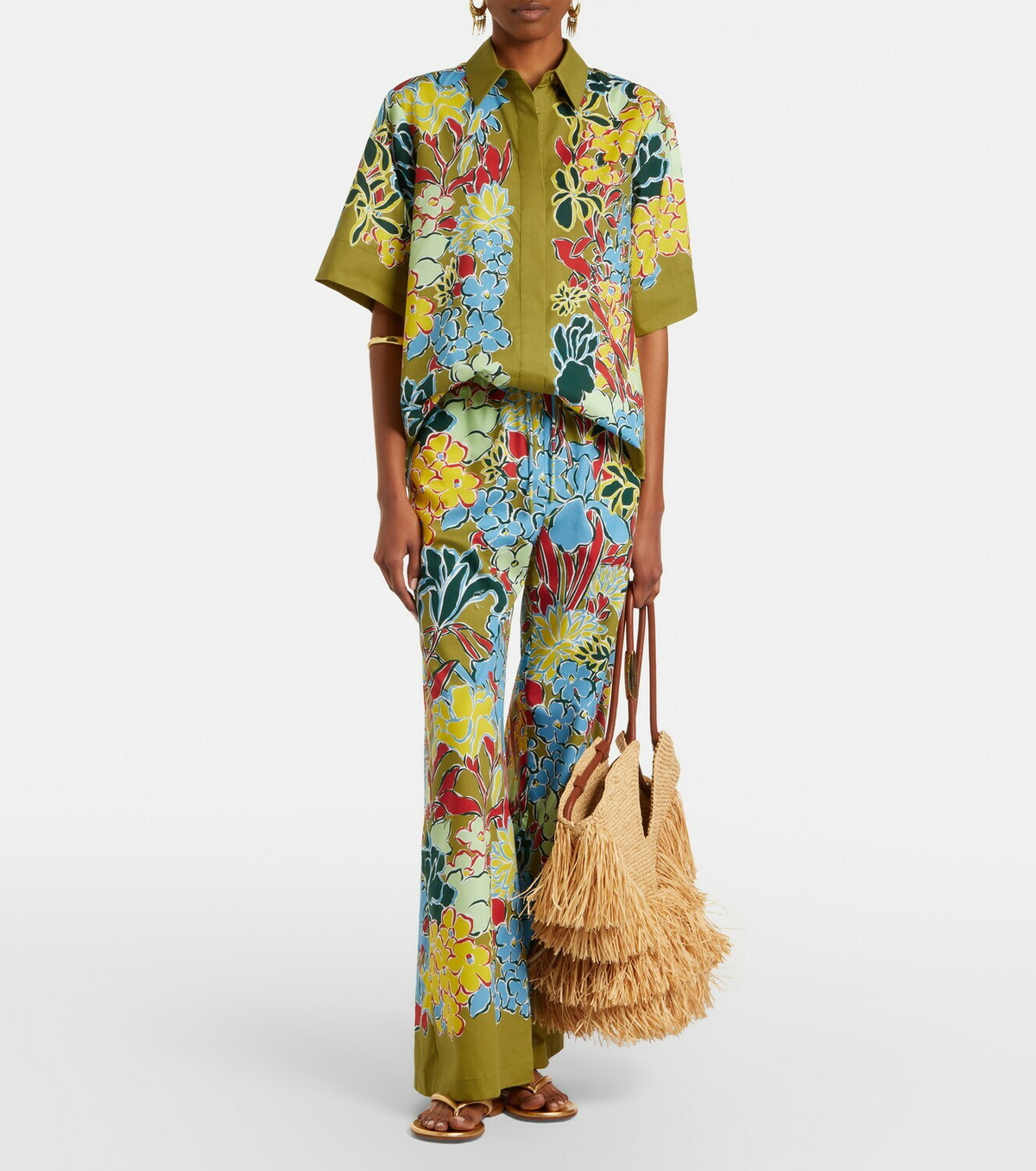 Alémais Solstice floral cotton-blend shirt