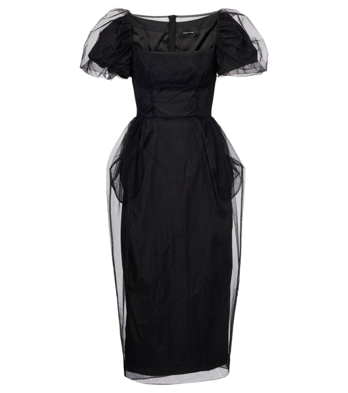 Simone Rocha Ribbed Multi Snap Bias Cut Dress Simone Rocha