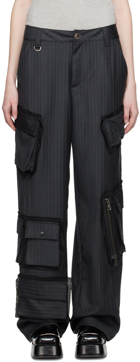 Andersson Bell Gray Pin Stripe Trousers Andersson Bell