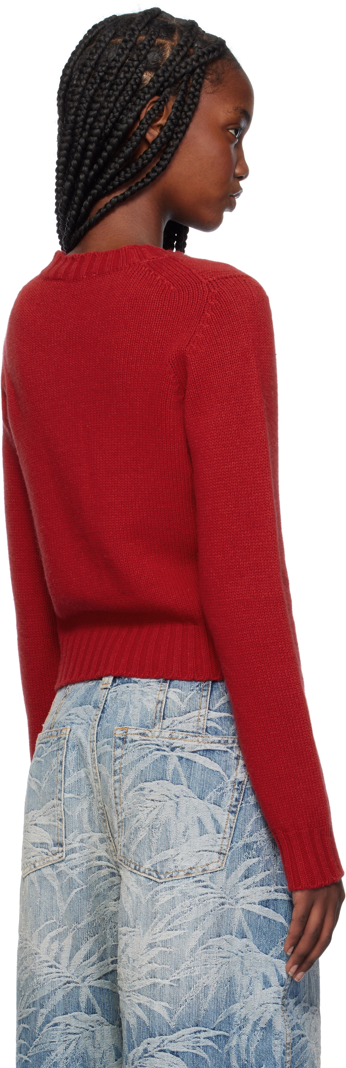 Palm Angels Red Monogram Cardigan