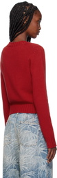 Palm Angels Red Monogram Cardigan