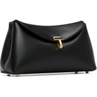 TOTEME Black Mini T-Lock Leather Clutch