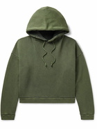 Acne Studios - Fester H Cropped Cotton-Jersey Hoodie - Green