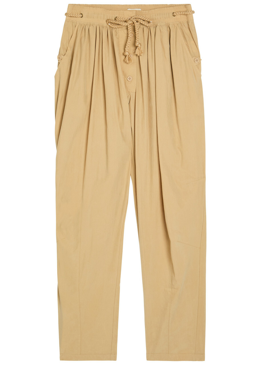 Isabel Marant Falcona Drawstring Woven Trousers Camel