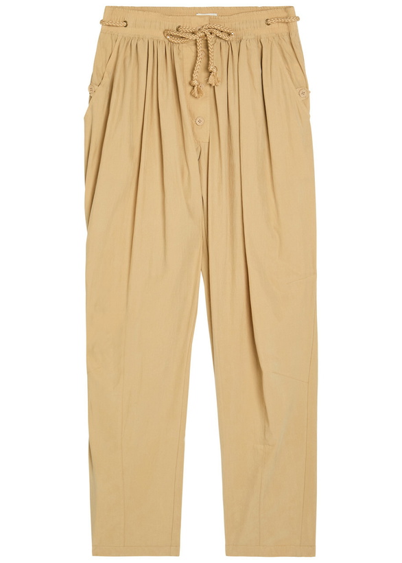 Photo: Isabel Marant Falcona Drawstring Woven Trousers Camel
