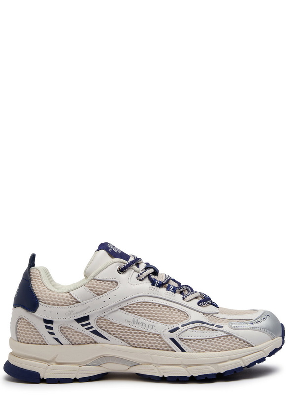 Photo: Mercer The Re-run Baseball Panelled Mesh Sneakers White