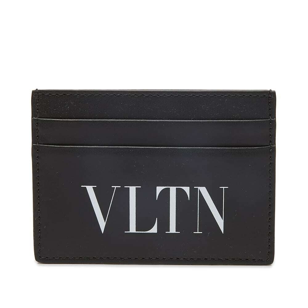 Valentino Men's VLTN Logo Card Holder in Black/White Valentino