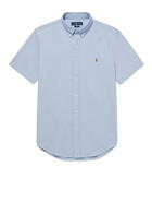 POLO RALPH LAUREN - Slim-Fit Button-Down Collar Logo-Embroidered Cotton Oxford Shirt - Blue