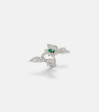 Yeprem Reign Supreme 18kt white gold ring with emerald and diamonds