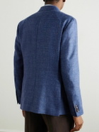 Caruso - Wool, Silk and Linen-Blend Blazer - Blue