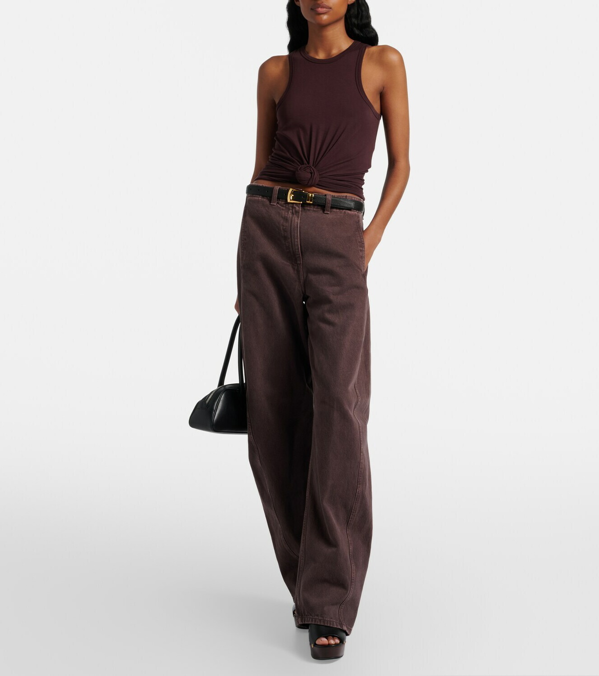 Magda Butrym Floral-appliqué cotton-blend tank top