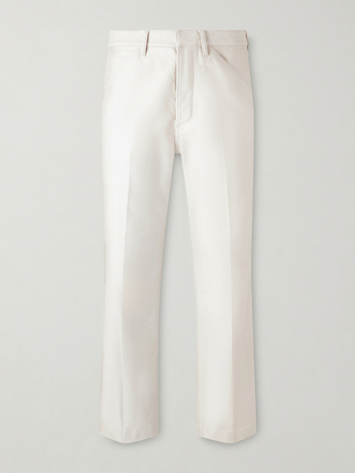 TOM FORD - Straight-Leg Cotton-Satin Trousers - Neutrals