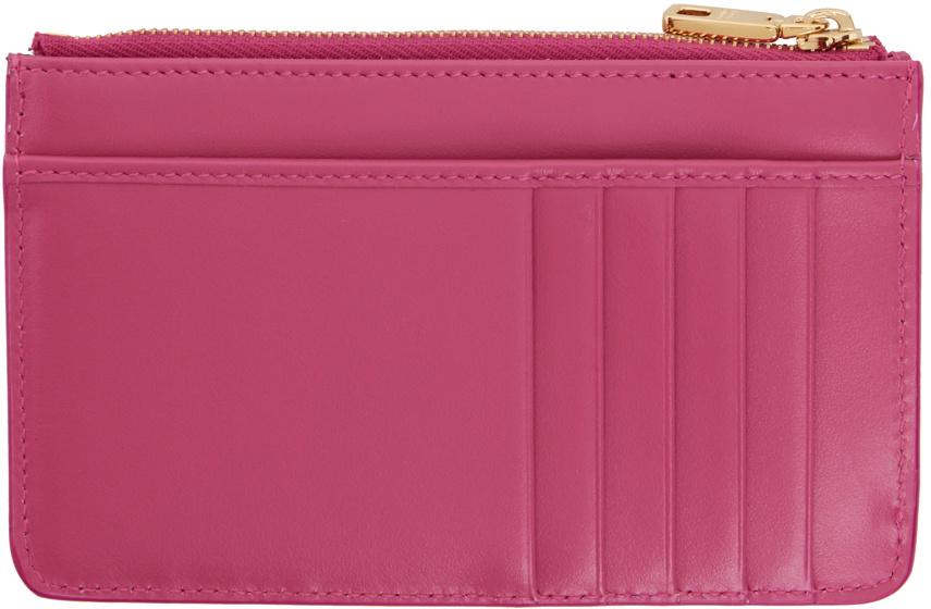 Dolce&Gabbana Pink Medium Calfskin 'DG' Logo Card Holder Dolce
