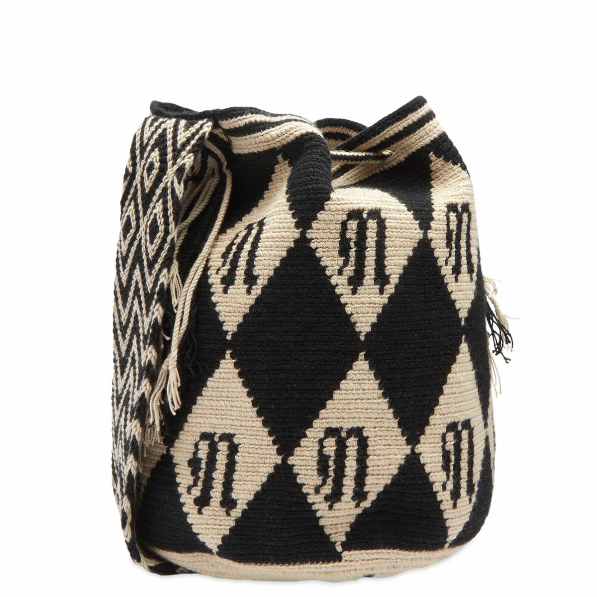Nanushka Women's The Bucket Bag in Crème/Black Diamond Check