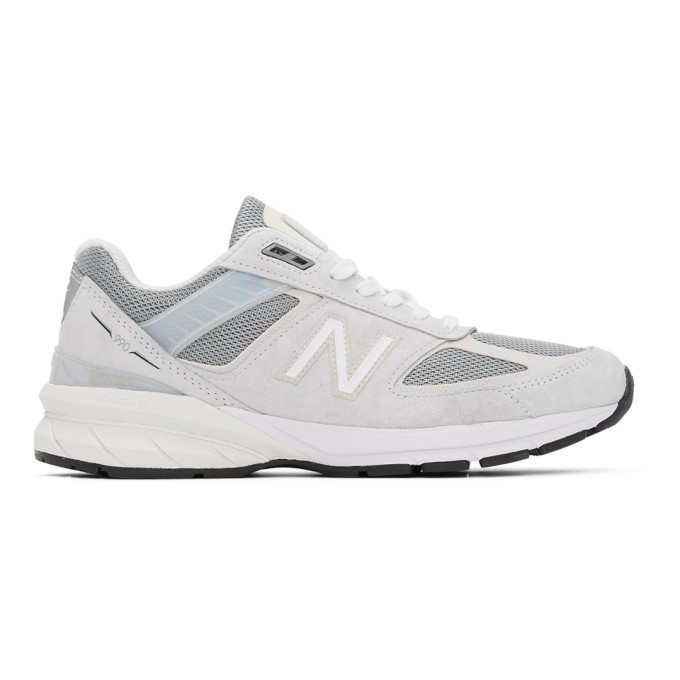 Photo: New Balance Grey and Off-White Made In US 990 V5 Sneakers