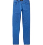 Kiton - Blue Slim-Fit Cotton-Blend Twill Trousers - Blue