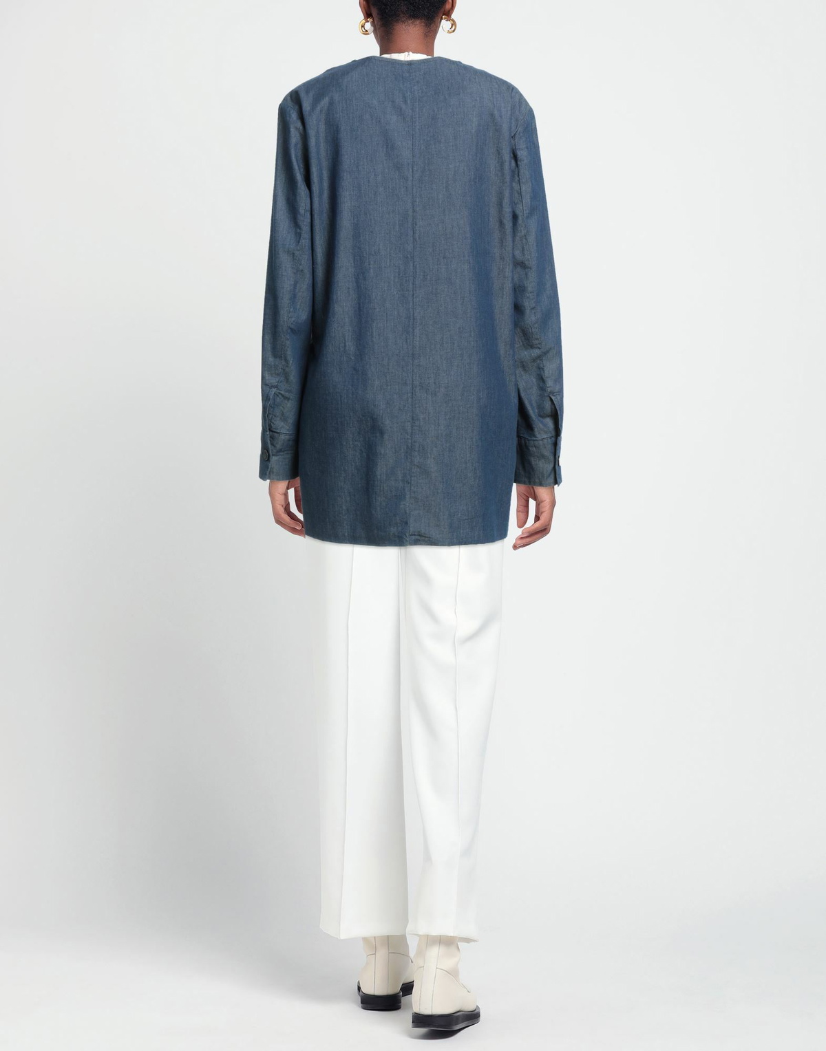 Alessia Santi Womens Overcoat & Trench Coat Slate in Blue