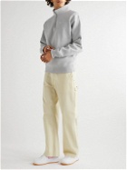 Nike - Logo-Embroidered Cotton-Blend Jersey Half-Zip Sweatshirt - Gray