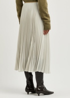 Vince Pleated Chiffon Midi Skirt Cream