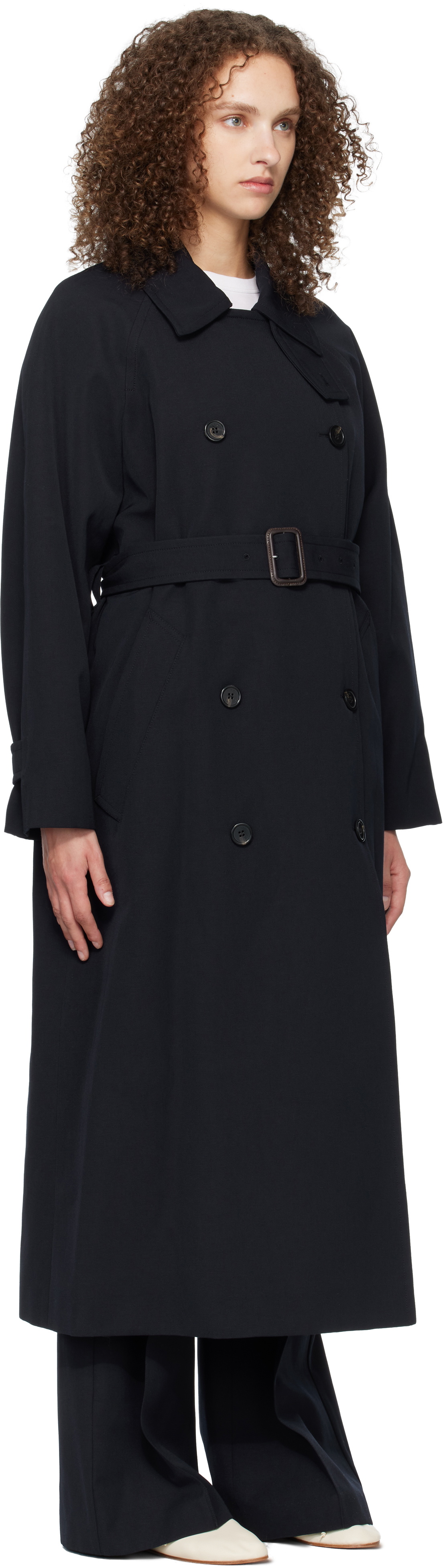 A.P.C. Navy Belted Trench Coat