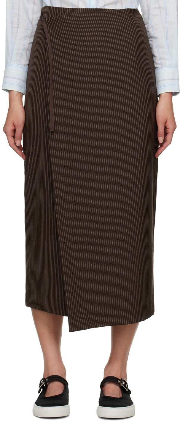 Maiden Name Brown Judy Midi Skirt