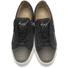 Giuseppe Zanotti Black and Beige Plaid Low-Top Sneakers