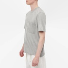 Folk Men's Stack Stripe T-Shirt in Grey Melange/White