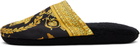 Versace Black 'I Heart Baroque' Slippers