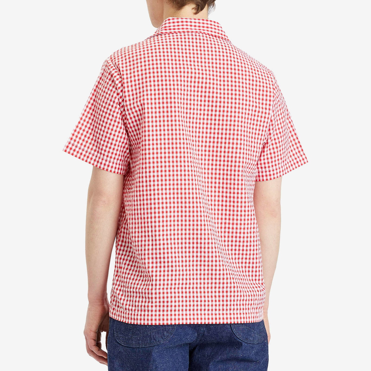 Dubbleware Men's Quincy Seersucker Vacation Shirt in Red