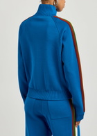 Wales Bonner Tide Knitted Track Jacket Blue
