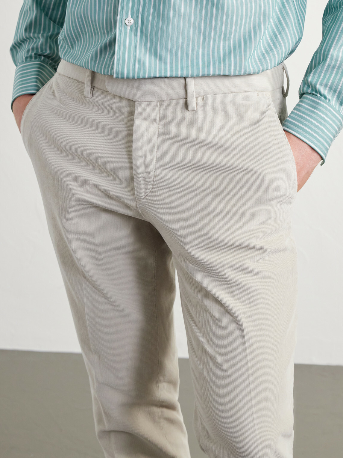 Boglioli - Straight-Leg Cotton-Blend Corduroy Suit Trousers - Neutrals