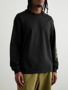 Wacko Maria - Logo-Embroidered Printed Cotton-Jersey T-Shirt - Black