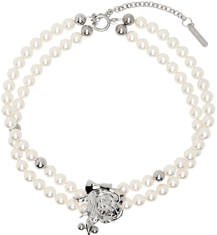 Justine Clenquet White & Silver Betsy パールチョーカー Justine Clenquet White & Silver Betsy Choker Justine Clenquet