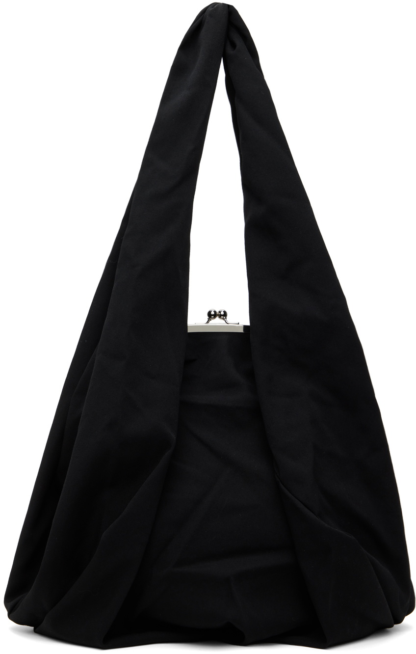 Y's Black Tuck Clasp Bag