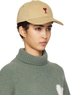 AMI Paris Beige Ami de Coeur Embroidery Cap