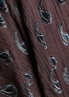 Tory Burch Paisley-devoré Asymmetric Silk-blend Midi Skirt Brown