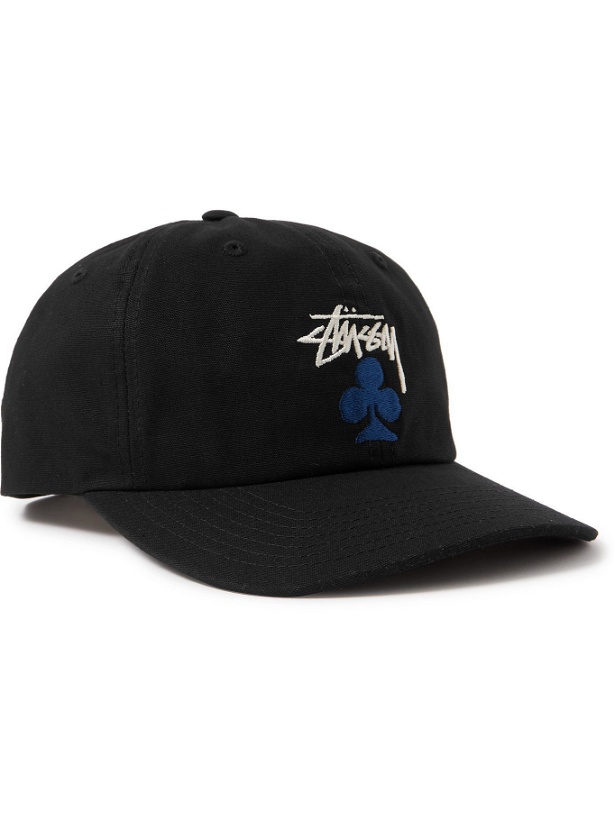 Photo: STÜSSY - Logo-Embroidered Cotton-Twill Baseball Cap - Black