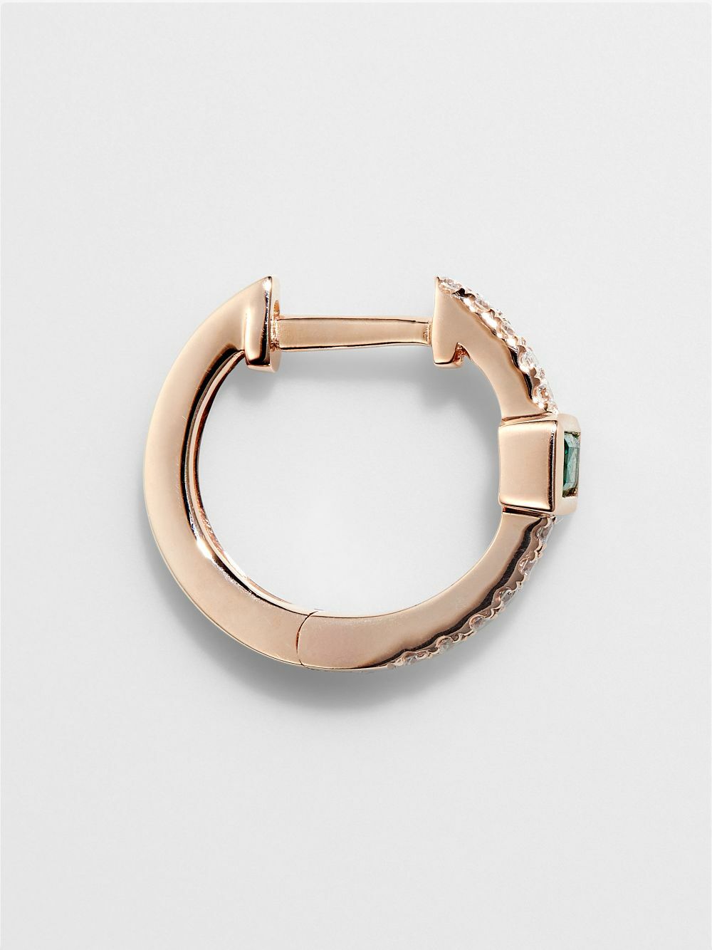 Jacquie Aiche 14K Rose Gold Emerald And Diamond Earring